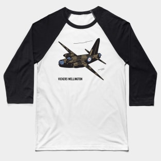 Wellington British WW2 Bomber Plane Art Baseball T-Shirt